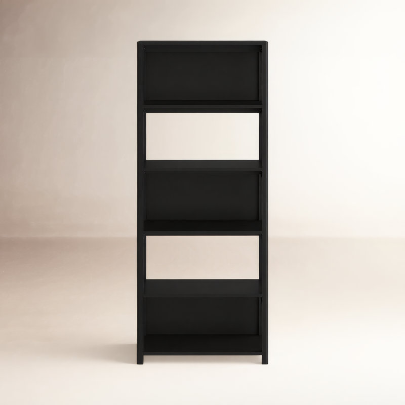 Versa 77'' H x 31.5'' W Solid Wood Standard Bookcase, Black