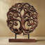 Sculpture en bois Berton Arbre de vie avec pétales texturés pour le salon, le bureau, les décorations de Noël et le cadeau de la fête des Mères pour maman (taille moyenne)