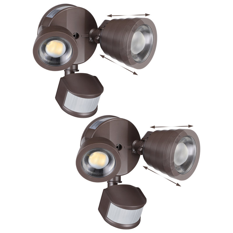 25W LED Security Light with Motion Sensor, Dusk to Dawn Flood Wall Light, 30°-80° Beam Angle Adjustable, White