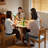 White&Burlywood Rectangular Solid Wood Dining table