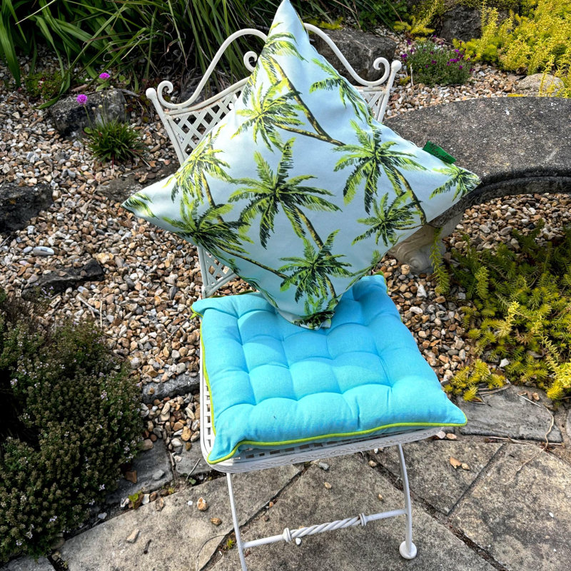 Garden Seat Cushion, Teal Blue