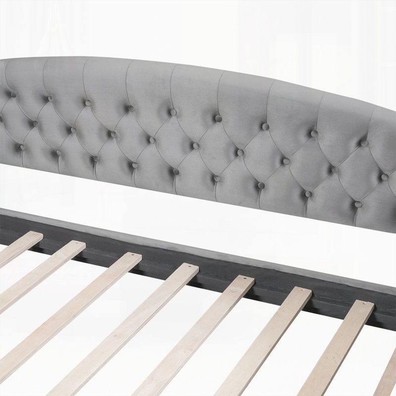 Modern Luxury Tufted Button Daybed, Gray, Full