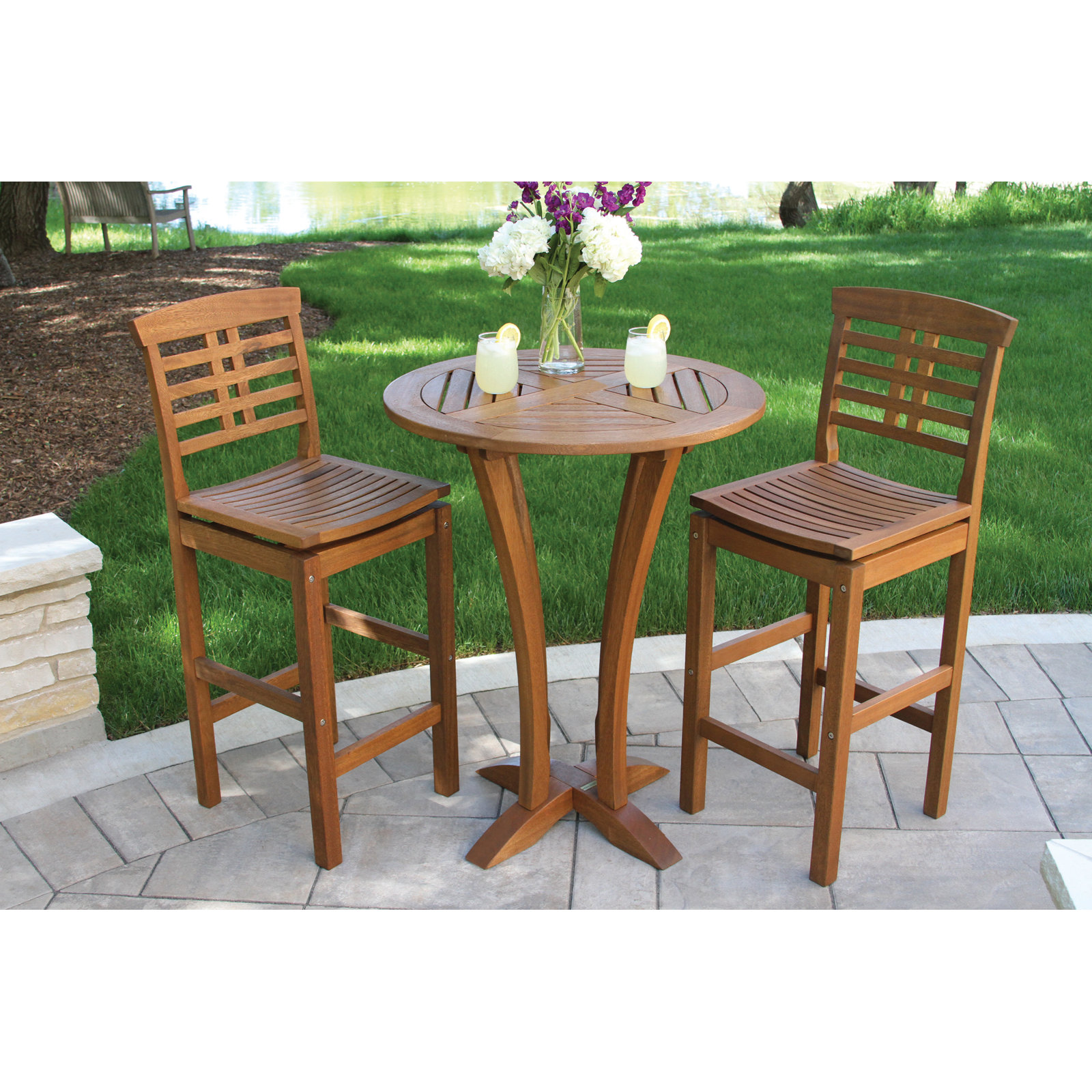 Tucker 30" Eucalyptus Patio Bistro Set