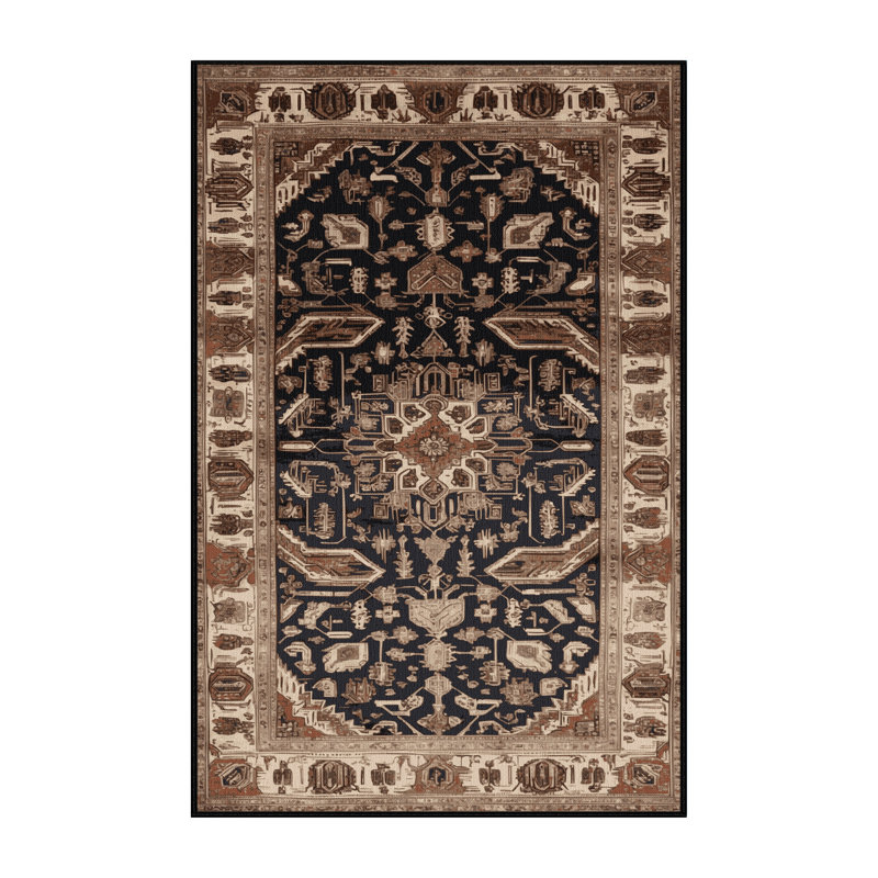 Machine Washable Persian Brown Area Rug, Rectangle 2' x 3'
