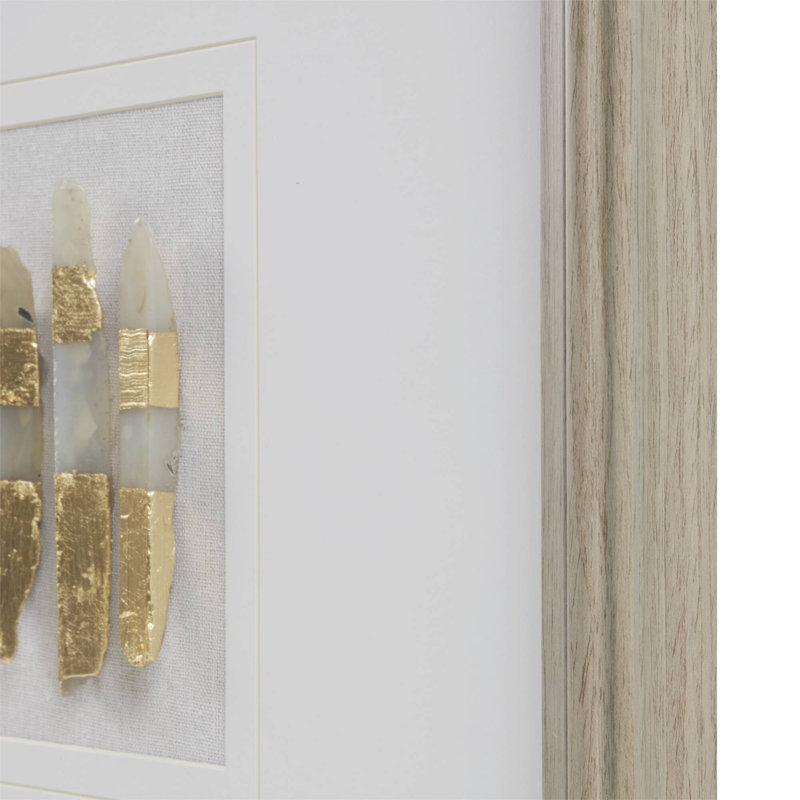 Off-White Natural Agate Double Mat Shadow Box Wall Art