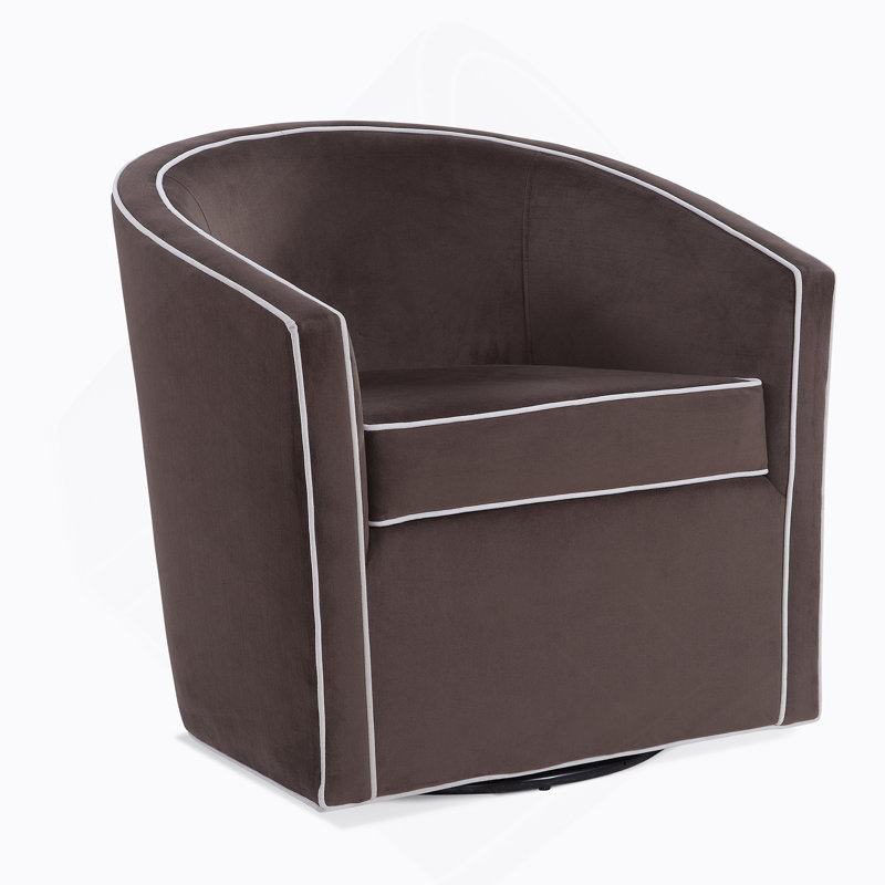 Chaise pivotante polyvalente Kendall pour des espaces de vie élégants et confortables, Brun