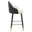 Ensemble de 2 tabourets de bar en cuir PU blanc et gris foncé: 37,7 po de hauteur, 25 po de hauteur de siège, repose-pieds d'appoint doré, idéal pour îlot de cuisine, bar et salle à manger, disponible en gris clair et noir.