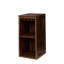 Armoire à vin modulaire de couleur brun noyer avec tablettes de rangement et huche pour salle à manger
