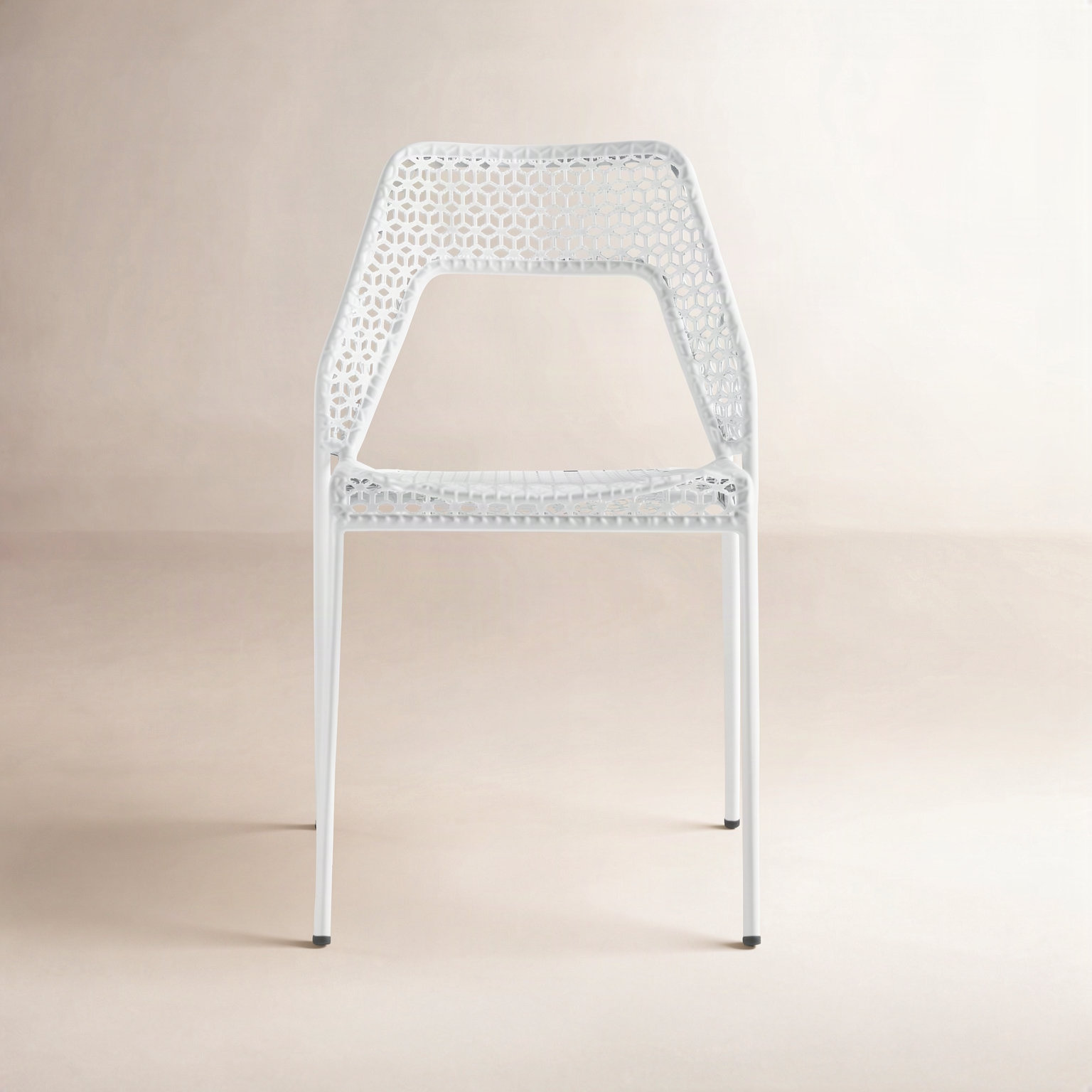 Hot Mesh Stackable Patio Side Chair, Off White