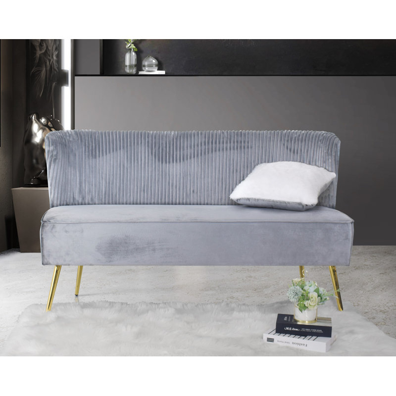 Maleka Loveseat, Gris argenté, H 32,3 po x l 57,1 po x P 27,2 po