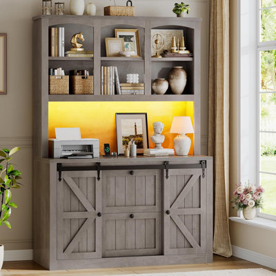 2 Drawer File Cabinet With Power Strip, 41” Farmhouse Filing Cabinet Fits Legal
