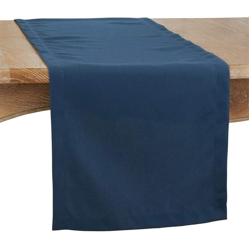 Parsonsfield Machine-Washable Polyester Table Runner, 72'' x 16'', Navy Blue