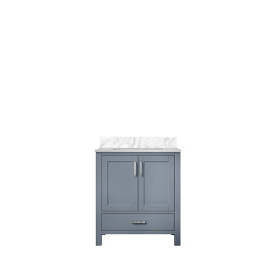Dark Grey Bath Vanity 30 In. W X 22 In. D, With Carrara Marble Top