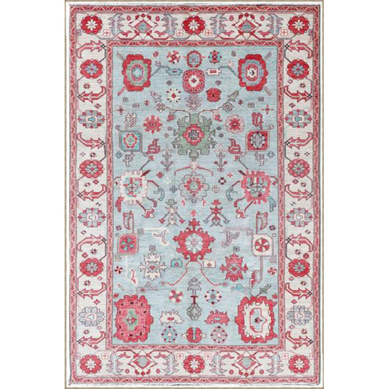 Tapis tissé lavable à motif floral traditionnel, Sous-tapis rectangulaire 2 pi 6 po x 4 pi 11 po