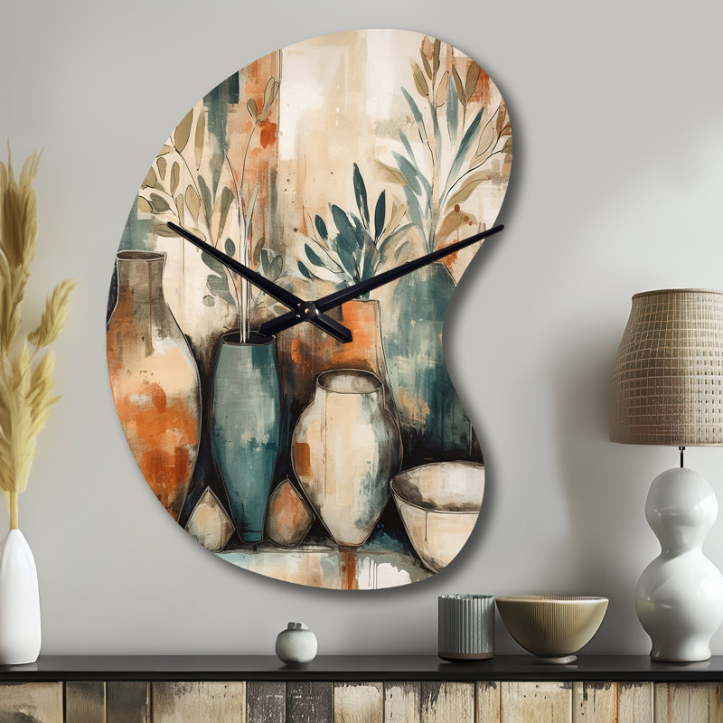 Horloge murale orange et verte canalisant les vibrations bohémiennes, Petit