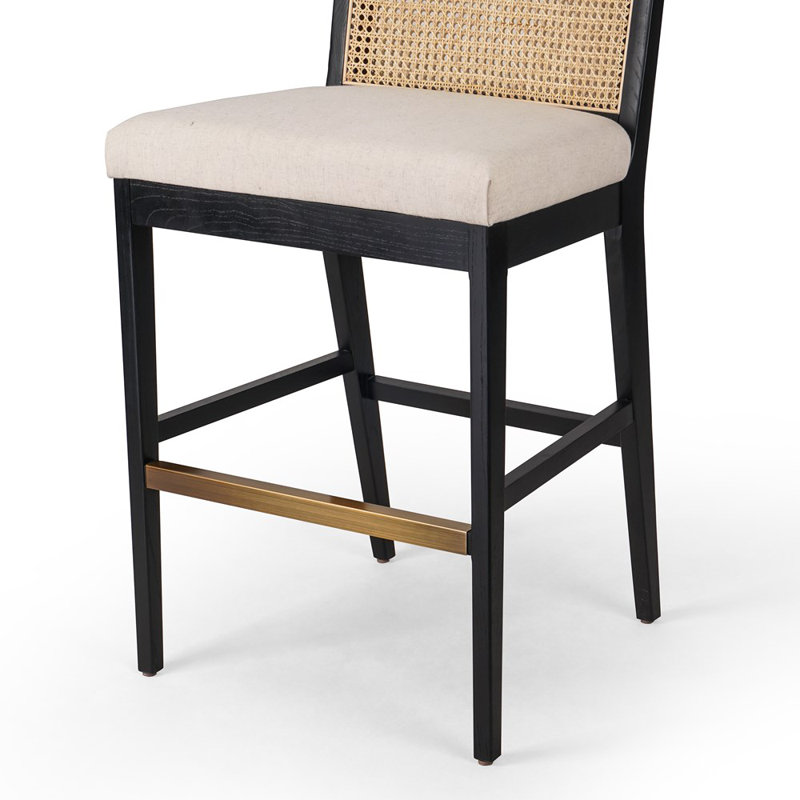 Tabouret de comptoir et de bar Sergi, Tabouret de bar (siège d'une hauteur de 31 po), Naturel/noir