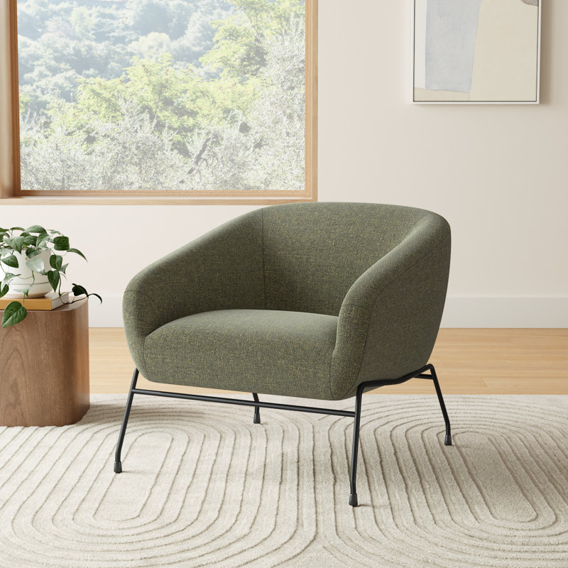 Avram Upholstered Barrel Chair, Nathan Hemp Tweed