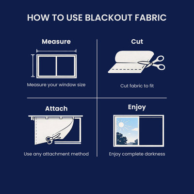 Tissu 100% occultant de 110 po de largeur coupé à la verge - Matériau bloquant la lumière pour les rideaux, les fenêtres, les stores - Tissu occultant total pour la doublure de draperie, housse de fenêtre bloquant la chaleur