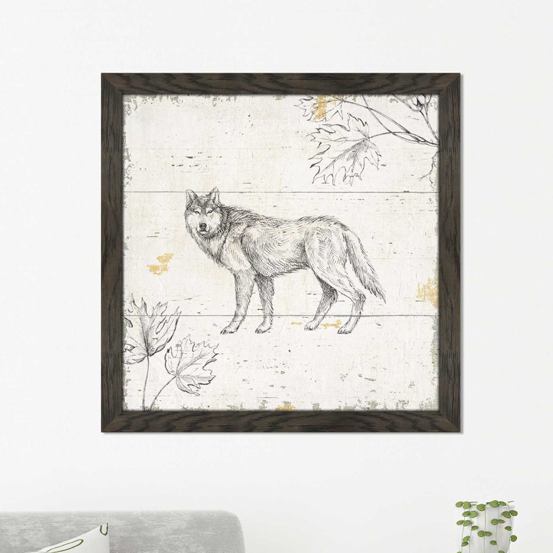 «Wild and Beautiful VIII», reproduction de dessin, H 37,5 po x l 37,5 po x P 1 po, Cadre chocolat patiné