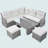 Outdoor Rattan Furniture Set with Adjustable Table, Extendable Side Tables and Two Ottomans-2122783553