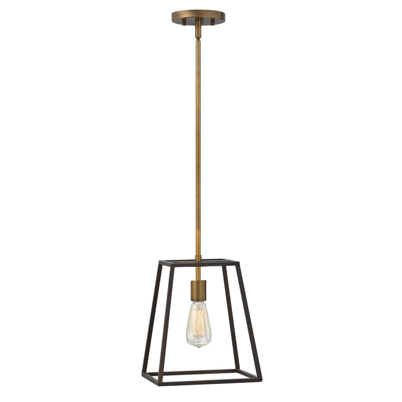 Fulton One-Light Stem Hung Minimalist Pendant, Aged Zinc, 8.75" H x 10" W x 10" D