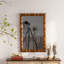 Miroir mural rétro en bois sculpté, cadre de colonne décoratif pour décor rétro