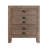 Rustic Farmhouse Style 3-Drawer Nightstand With Cup Pulls And Integrated Charge Station, Small Bedside Table