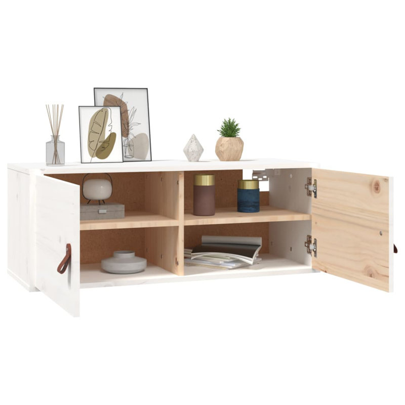 Melvindale Rectangle Floating Shelf Accent Chest, 30cm H x 80cm W x 30cm D, White