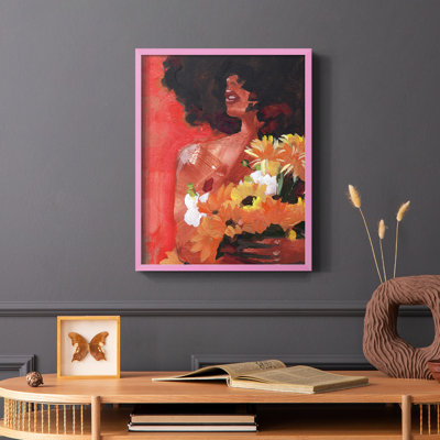 Through the Flowers I Framed Print - Solid Wood