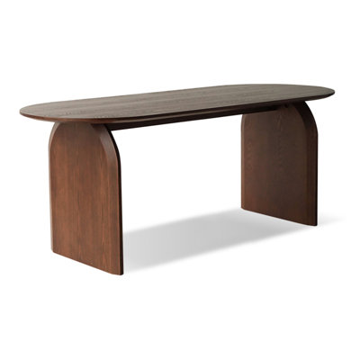 Table de salle à manger ovale en bois manufacturé