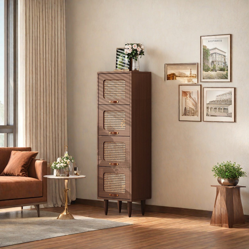 Demecio, (4 Shelves) 58.5"H x 15.7"W x 13.8"D