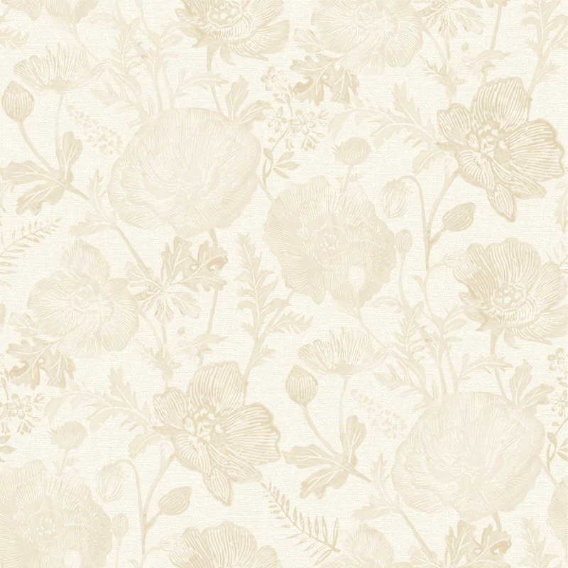 Poppies Textured Peel and Stick Wallpaper by Pure Salt, Beige
