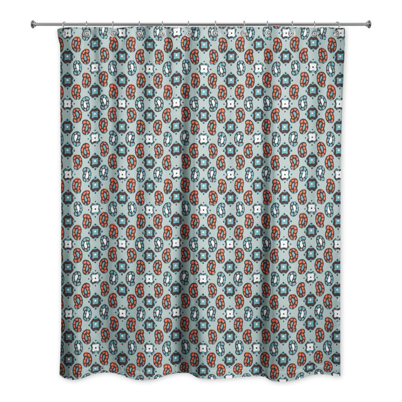 Rideau de douche simple tiny Hammack, Bleu