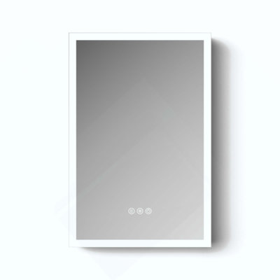 LED Lighted Medicine Cabinet With Mirror, Bathroom Mirror Cabinet With Lights,Recessed Or Wall Mounted, 3 Color Temperaturesanti-Fog
