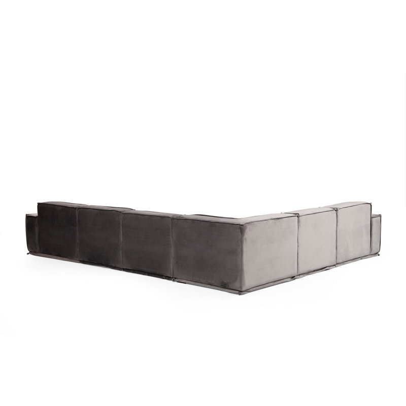 Stylish Corner Sofa with Beech Wood Frame, 118 x 153.5 x 30 inches | Durable 100% Polyester Fabric, Soft Grey Foam & Feather Cushioning | Includes 4 Pillows (19.7 x 19.7 inches) | Dry-Cleanable & Elegant Design for Modern Living Spaces