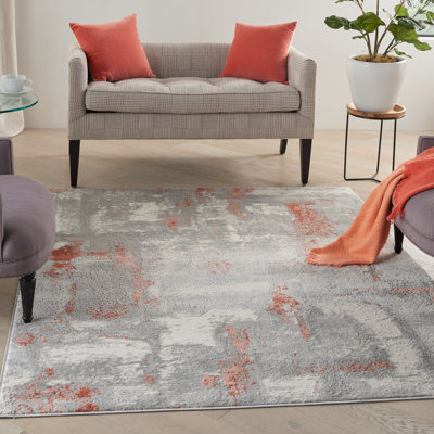 Tapis gris / rouille Eveland
