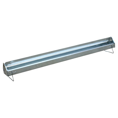 Farm Tuff Heavy Duty Long Rectangular Outdoor Galvanized Metal Poultry Feeder for Chickens, 36in