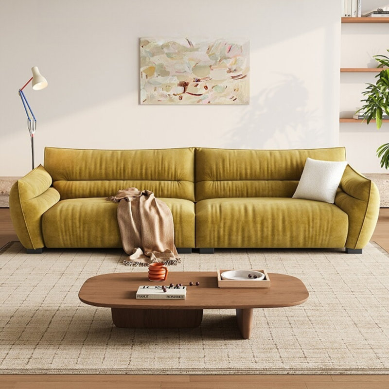 Canapé moderne et simple en tissu jaune, 4, H 30,31 po x l 110,24 po x P 38,19 po