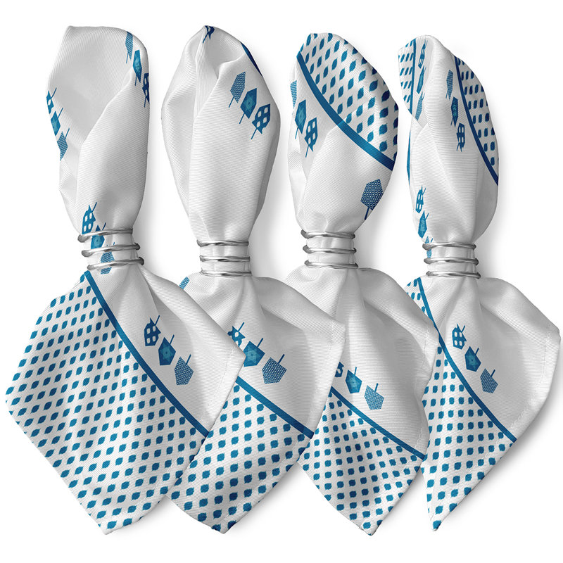 Serviette 22 po dreidels, Bleu sarcelle