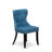 7 Piece Modern Dining Table Set Consist of a Rectangle Wooden Table with X-Legs and 6 Blue Linen Fabric Parson Dining Chairs,  Wire Brushed Black Finish-1862920354-1862920358-1862920283