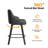 Thick Padded Cushion Wood Legs Modern Bar Stool With 360° Rotation Grey-9844844-9844847