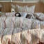 Ensemble de housse de couette en coton délavé à rayures fines Farmhouse-124943813-124943814