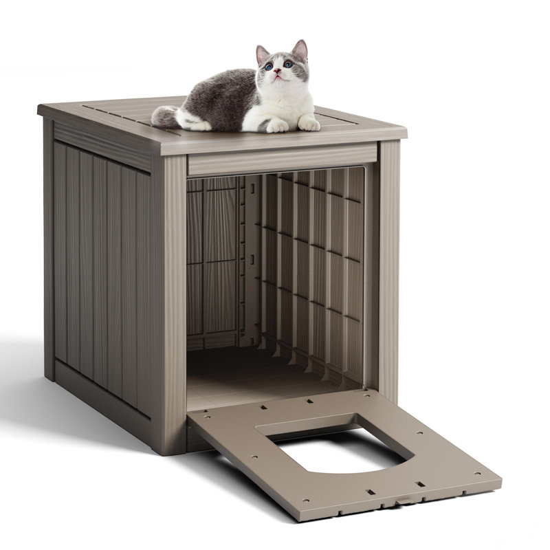 Maison de chat imperméable pour l'extérieur, Brun clair