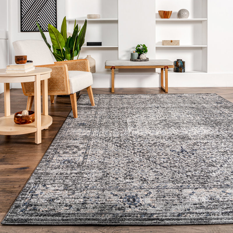 Barajas Oriental Gray Area Rug, Rectangle 4' x 6'