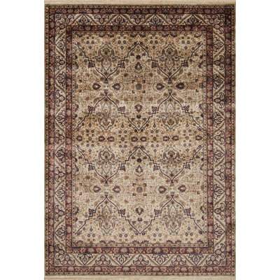 Stately Manor Hand Knotted Wool Area Rug in Wheat/Wheat