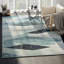 Tapis géométrique bleu / ivoire Braziel-833437679
