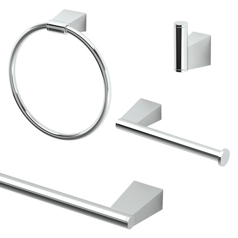 Bleu 4 - Piece Bathroom Hardware Set, Chrome