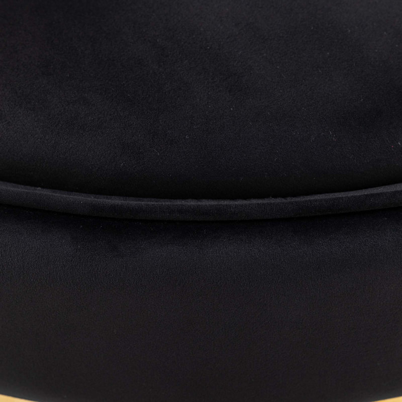 Eulla Swivel Barrel Chair, Black Velvet