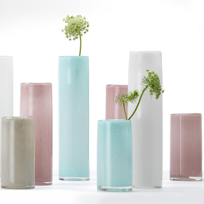 Handmade Glass Table Vase, Pink Salt