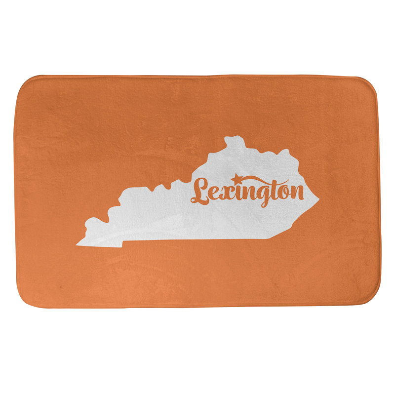Tapis pour salle de bain en microfibre rectangulaire antidérapant antidérapant, L 17 po x L 21 po, Orange